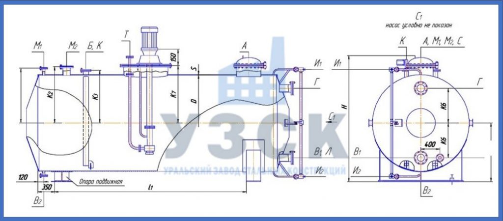 Чертеж емкости ГКК в Мытищах